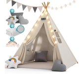 Tienda tipi infantil blanca/gris 160x130x130cm