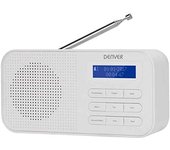 Radio Digital Dab + y FM. DENVER DAB-42WHITE. Reloj, Alarma y Despertador. Funciona con batería y energía. Volumen 1W. Acabado en Madera.