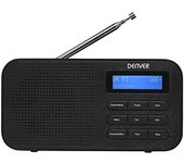 Radio Digital Dab + y FM. Denver DAB-42BLACK. Reloj, Alarma y Despertador. Funciona con batería y energía. Volumen 1W. Acabado en Madera.