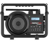 PerfectPro Radio DABBOX, Dab+ y recepción FM, Cargador de batería Integrado para batería Universal, Bluetooth, Recargable, Entrada Auxiliar, Resistente a los Golpes, IP54, DBX3