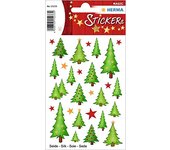 HERMA 15233 - Adhesivo decorativo para Navidad (28 pegatinas, seda, mate), pegatinas adhesivas permanentes para Navidad, regalos, manualidades, calendario de Adviento, color verde