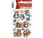 HERMA 15235 Pegatinas de pingüinos de invierno, película prismática, película prismática, permanente, 1 hoja/8 pegatinas