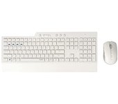 RAPOO, Teclado y ratón inalámbrico con QWERTY portugués (Combo Teclado y ratón con tecnología multimodo Bluetooth y 2.4GHZ, ratón óptico con 1.600 dpi) Blanco, 00192495