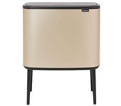 Brabantia afvalemmer Bo Touch Bin champagnekleur, 3 x 11 L