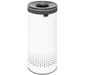 Brabantia - Cubo para la ropa sucia - Tapa de plástico con manos libres - Bolsa para la ropa sucia en el interior - Cesto con orificios de ventilación - Fondo que no se raya - Blanco - 35L