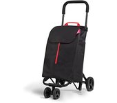 Gimi Twin Urban Negro Carro de la Compra, Fácil de Empujar y Llevar, 50 Litros de Capacidad de Carga, 36 x 35 x 95 cm, Negro