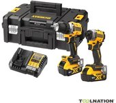Kit Combo DEWALT 18V DCK2051P2T (DCD800 + DCF850), 2x5.0Ah, TSTAK, Taladro Percutor y Llave de Impacto, Potente y Compacto, Ideal para Proyectos Profesionales