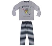 CERDÁ LIFE'S LITTLE MOMENTS Chica de Hogwarts el Colegio de Magia y Hechicería de Harry Potter-Pijama de Invierno 100% Algodón-Licencia Oficial Warner Bros, Gris, 12 años para Niñas
