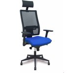 Silla Horna sincro resp. malla negro asto. bali azul brazos 3D ruedas 65mm cabecero fijo