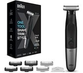 Braun Series X XT5200 Máquina de afeitar de láminas Recortadora Negro, Metálico