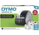 Impresora de etiquetas DYMO LabelWriter 550 Bundle | Rotuladora con impresión térmica directa | Reconocimiento automático de etiquetas | Enchufe de 2 clavijas (Europa)