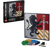 LEGO 31201 Art Harry Potter Hogwarts Crests, Manualidades para Adultos, Decoración de Casa de Gryffindor, Hufflepuff, Ravenclaw y Slytherin, DIY