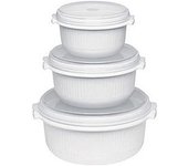 Emsa Micro Family Mikrowellentopf, Weiß, Starter Set, 0,5/1,0/1,5 L Olla para microondas, Blanco, 0.5/1/ 1.5 L, 3