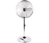 Ventilador de pie con base circular cromado potencia: 60w aspas: ø40cm altura regulable 90-116cm edm