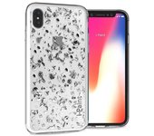 i-Paint - Carcasa Protectora con Purpurina para iPhone X, Color Plateado