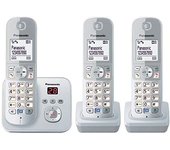 Panasonic KX-TG6823GS - Teléfono DECT inalámbrico (pantalla de 1,8", contestador automático), color plateado [Importado de Alemania] [versión importada]