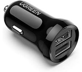 Ugreen 50875 cargador de dispositivo móvil MP4, Ordenador portátil Negro Encendedor de cigarrillos Auto