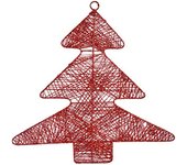 Adorno Navideño Rojo Metal Árbol de Navidad 36,7 x 0,2 x 37,5 cm