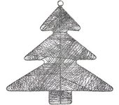 Adorno Navideño Plateado Árbol de Navidad 36,7 x 0,2 x 37,5 cm Metal Plástico