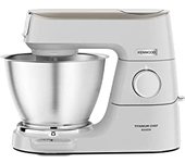 Kenwood Titanium Chef Baker KVC65.001WH - Robot de cocina con báscula integrada (1200 W, incluye 3 utensilios de pastelería, espátula y protector contra salpicaduras), color blanco