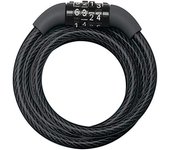 MASTER LOCK 8143EURDPRO Candado, 1, 2, Combinación, Exterior, para Bicicleta, Monopatín, Paseante, Cortacésped y Otro Equipo, Unisex, Negro, 1.2 m Cable