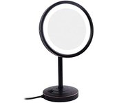 FCS Bathroom Espejo de Aumento con luz LED 3X, Espejo de Maquillaje de Mesa con Cable, Espejo para Maquillaje LED, 21,5 cm (Color: Negro)