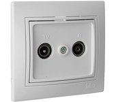 SOLERA 42899 Toma DE SEÑAL para TV Y Radio Color Blanco MONOBLOC 83X81MM S. Europa, 50 W, Neutro