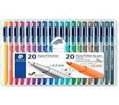 STAEDTLER triplus mobile office 34 SB40. Rotuladores de punta fina y de colores. Caja con 40 marcadores variados