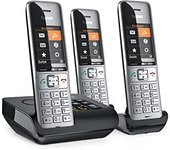 Gigaset COMFORT 500A Trio Teléfono DECT/analógico Identificador de llamadas Negro, Plata