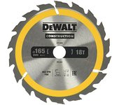 DeWalt DT1933-QZ-Hoja para Sierra Circular portátil para construcción 165x20mm 18D ATB +20º