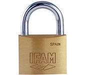 IFAM Candado Serie K, Modelo K40, Arco Normal, 40mm, De Latón, Con Llave, Apto para Interiores y Exteriores, Para taquillas de Gimnasio, Puertas, Armarios, Cajones, Maletas o Mochilas