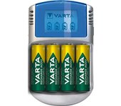 VARTA Cargador de Pilas, incl. 4X AA 2600mAh, cargador para pilas AA/AAA recargables, LCD Charger, con cable USB & adaptador de 12V