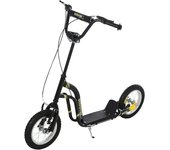 Homcom Patinete Scooter para Niños de más de 5 Años con Grandes Ruedas Manillar Ajustable 2 Frenos Controlados por Manillar Pata de Apoyo Lateral 120