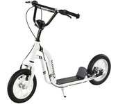 Homcom Patineta scooter para niños más de 5 años grandes ruedas neumáticas manubrio ajustable 2 frenos controlados por manija pata de apoyo lateral