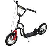 Homcom Patinete Infantil de +5 Años con Manillar Ajustable en Altura y Estructura de Acero Carga 100 kg 120x58x75-80 cm Negro   Aosom España