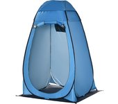 Outsunny Tienda de Ducha Portátil con Bolsillo Bolsa de Transporte y UV 20+ para Baño Inodoro 126x124x189 cm Azul   Aosom España