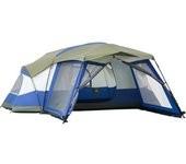 Outsunny Tienda de Campaña 6-8 Personas Tienda Familiar con Vestíbulo 2 Ventanas Tienda Tipo Cúpula Poliéster 3000mm para Trekking Festival Fibra de