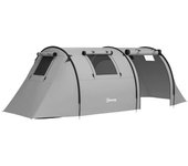 Outsunny Tienda de Campaña para 4 Personas con Ventanas Gancho Bolsa de Transporte Impermeable 3000 mm 470x220x150 cm Verde