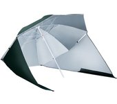 Outsunny Sombrilla de Playa con Paneles Laterales tipo Tienda - Parasol para Protección de rayos UV 210x222cm   Aosom España