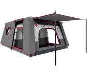 Outsunny Tienda de Campaña Familiar 4-6 Personas con 2 Habitaciones Zona de Estar y Protección Impermeable 430x305 cm Rojo