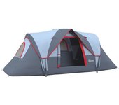 Outsunny Tienda de Campaña 5-6 Personas Impermeable 3000mm+ Prueba de UV con Bolsa y Gancho para Luz de Camping 455x230x180 cm Gris   Aosom España