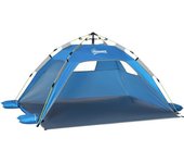 Outsunny Carpa de Playa Pop-up para 1-2 Personas con 2 Puerta 2 Ventanas y Bolsa de Transporte para Parque 220x173x120 cm Azul   Aosom España