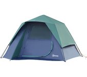 Outsunny Tienda de Campaña Familiar para 2-3 Personas Fácil de Desplegar con Gancho para Luz de Camping 250x194x160 cm Verde   Aosom España