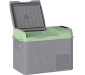 Outsunny Nevera Portátil Eléctrica 24,2L Refrigerador de Coche 12V-220V -20℃ a +20 ℃ con Pantalla Luz LED 60,2x33,4x41,4 cm Gris