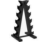 SPORTNOW Soporte de Almacenamiento para Mancuernas de Acero Resistente Carga 100 kg 35x33x66 cm Negro para Gimnasio Hogar   Aosom España