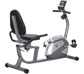 Homcom Bicicleta Estática Reclinada con Pantalla LCD y Volante de Inercia de 3 kg Resistencia Magnética 121,5-136x62,5x98 cm Gris   Aosom España