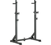 SPORTNOW Soporte para Barras de Pesas con Ancho y Altura Ajustable Rack Musculación con Marco de Acero Carga 150 kg Negro