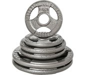 Homcom Juego de 6 Discos de Pesas de Acero Peso Total de 35 kg Discos Olímpicos con Orificio para Entrenamiento en Casa Gimnasio Plata   Aosom España