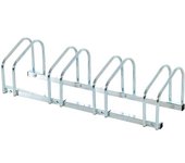 Homcom Aparcamiento para 4 Bicicletas Soporte de Acero para Aparcar Bicicletas en el Suelo o Pared 110x33x27 cm Plata
