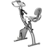 Homcom Bicicleta Estática Plegable Regulable en Altura Resistencia Magnética con Pantalla LCD y Asiento con Respaldo 97x51x115 cm Gris   Aosom España